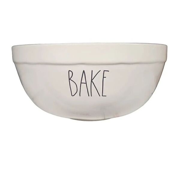 Rae Dunn White Black Set of 3 Bake Blend Enjoy Mixing Bowls - Picture 2 of 7